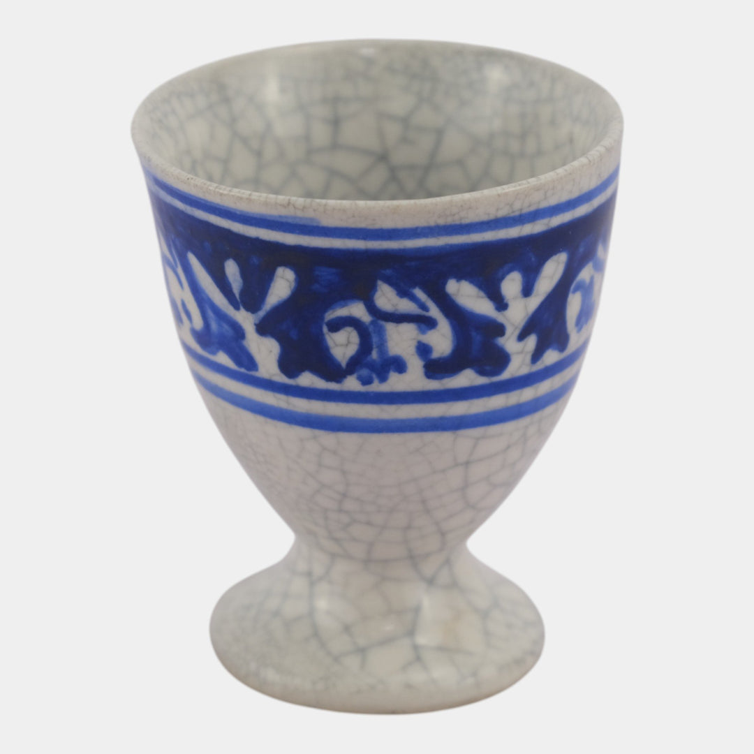 Dedham Pottery 1896-1928 Arts And Crafts Blue Rabbit Ceramic Egg Cup - Just Art Pottery