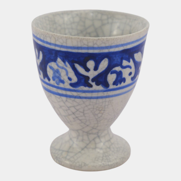 Dedham Pottery 1896-1928 Arts And Crafts Blue Rabbit Ceramic Egg Cup - Just Art Pottery