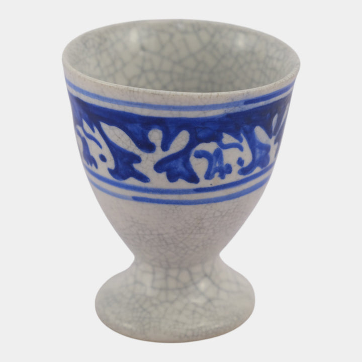 Dedham Pottery 1896-1928 Arts And Crafts Blue Rabbit Ceramic Egg Cup - Just Art Pottery