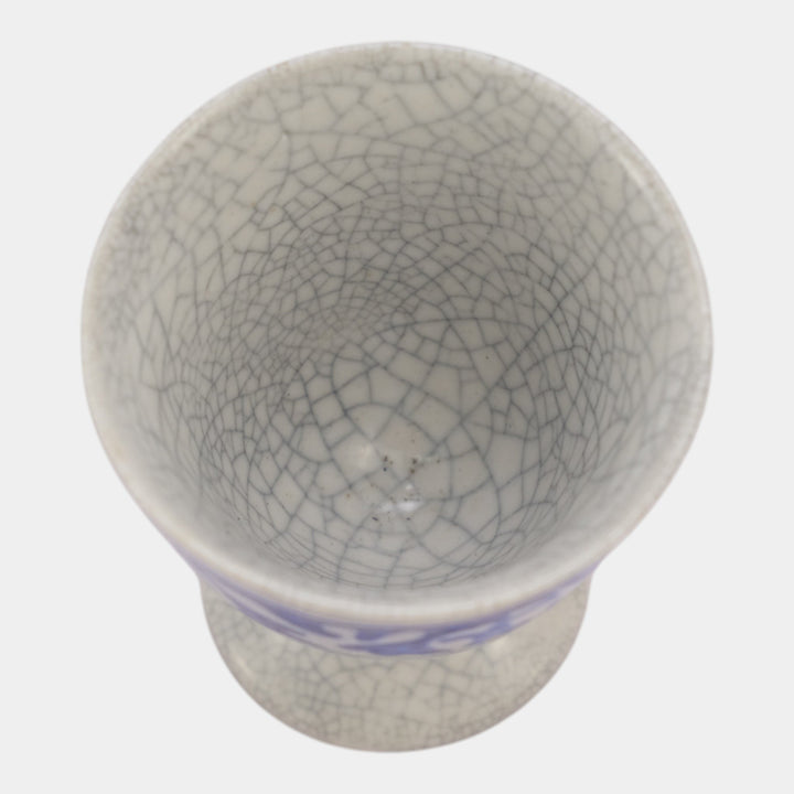 Dedham Pottery 1896-1928 Arts And Crafts Blue Rabbit Ceramic Egg Cup - Just Art Pottery