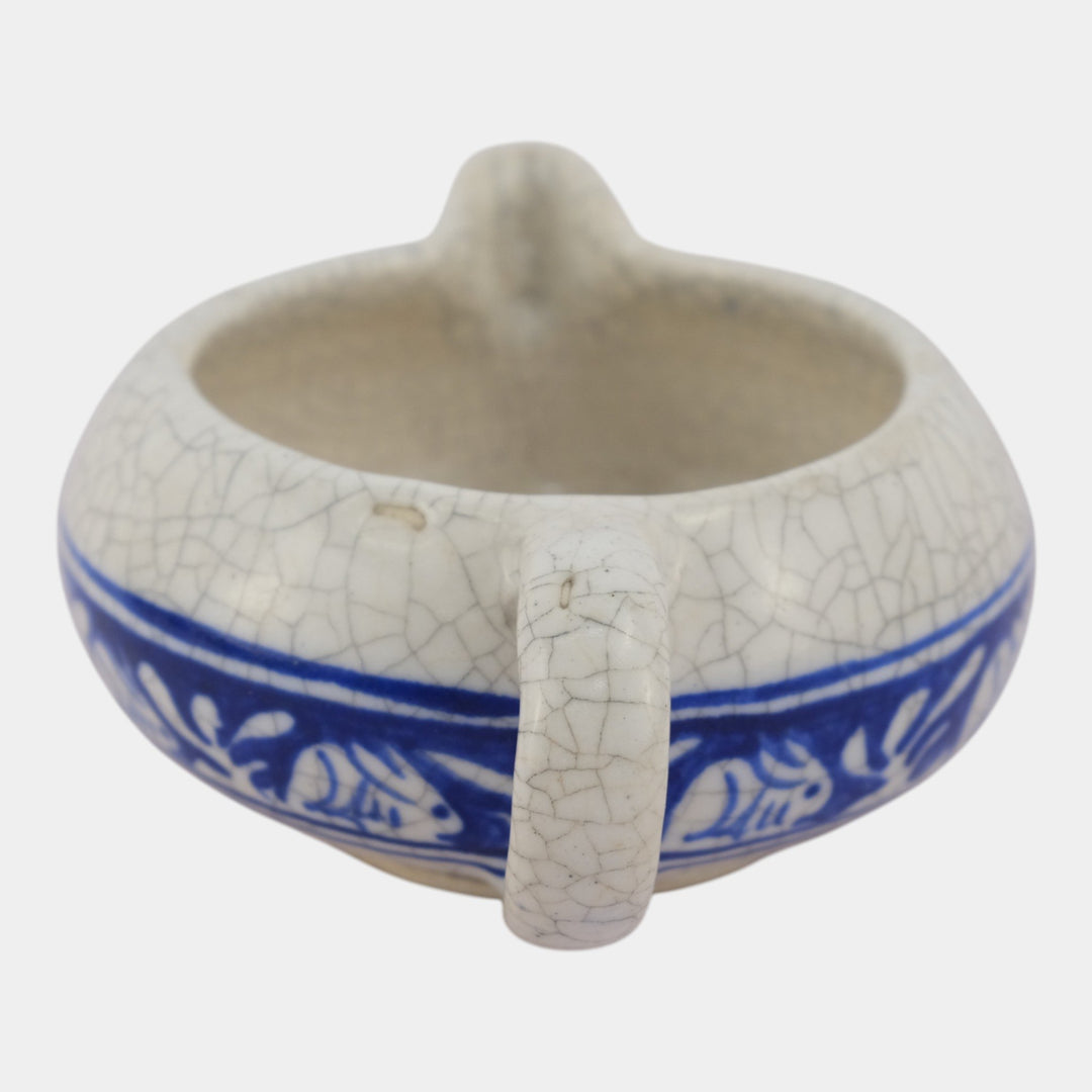 Dedham Pottery 1896-1928 Arts And Crafts Blue Rabbit Ceramic Creamer - Just Art Pottery