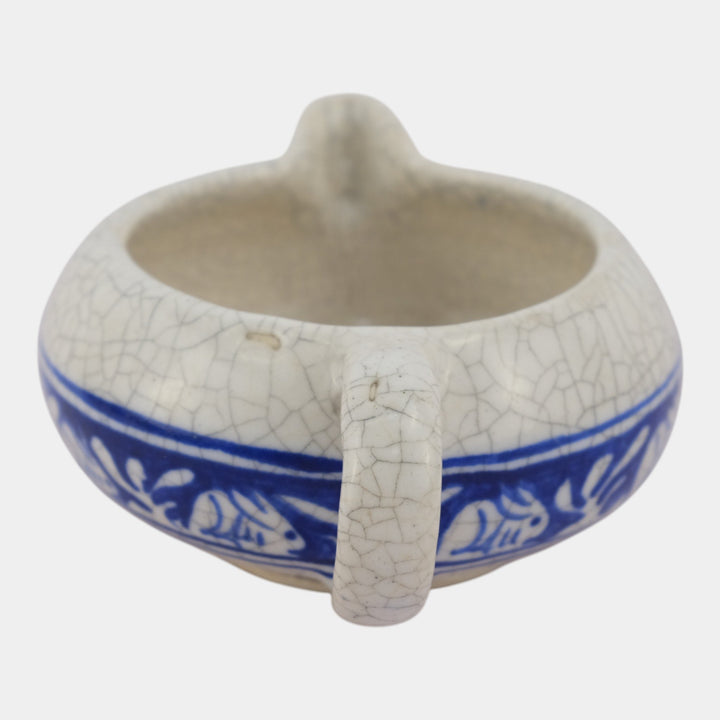 Dedham Pottery 1896-1928 Arts And Crafts Blue Rabbit Ceramic Creamer - Just Art Pottery