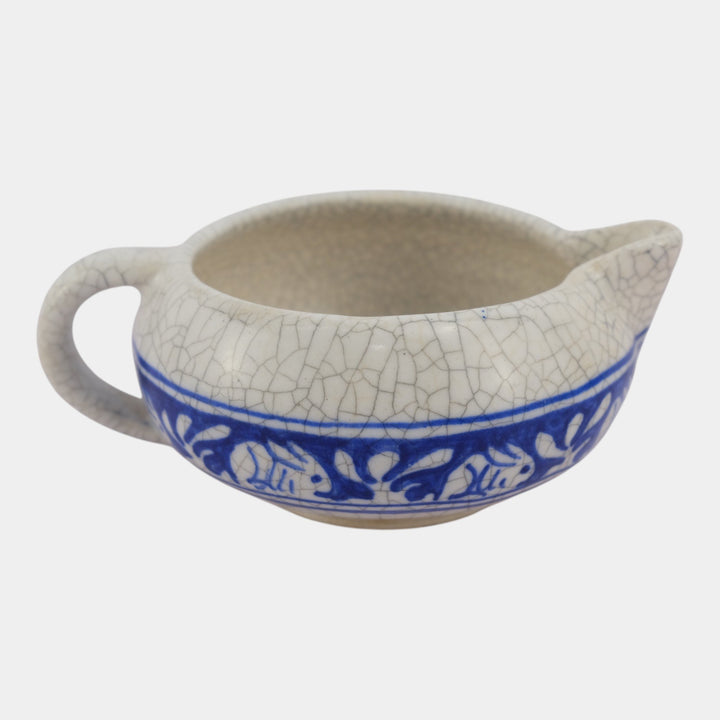 Dedham Pottery 1896-1928 Arts And Crafts Blue Rabbit Ceramic Creamer - Just Art Pottery