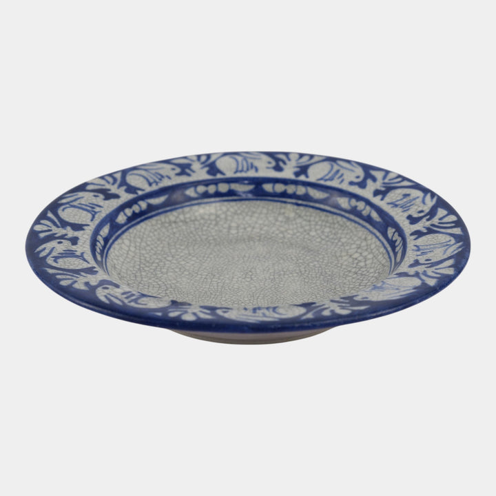 Dedham Pottery 1896-1928 Arts And Crafts Blue Rabbit Large Ceramic Serving Bowl - Just Art Pottery