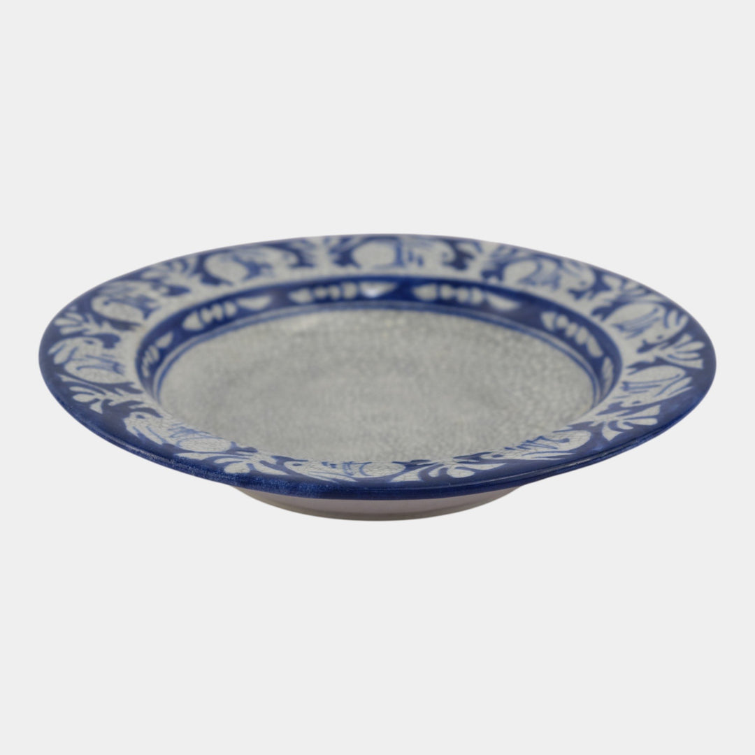 Dedham Pottery 1896-1928 Arts And Crafts Blue Rabbit Large Ceramic Serving Bowl - Just Art Pottery