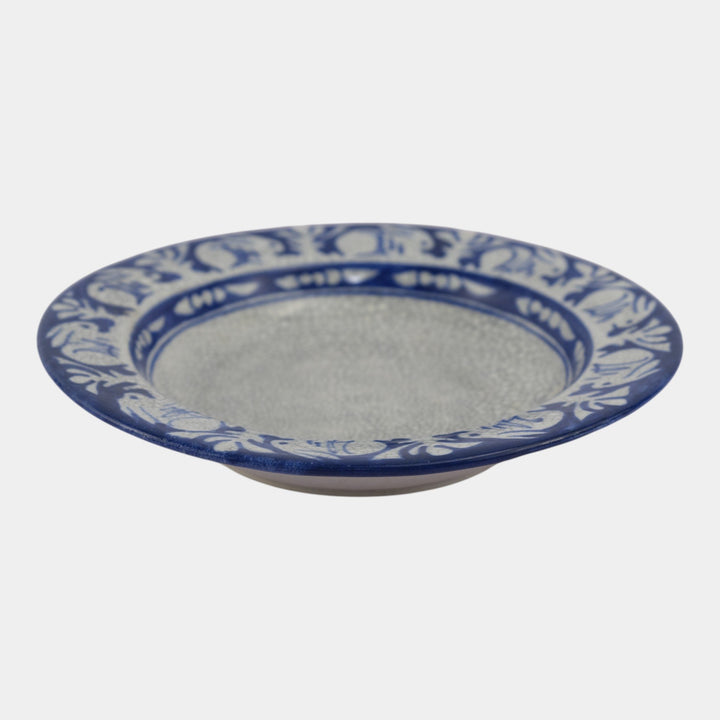 Dedham Pottery 1896-1928 Arts And Crafts Blue Rabbit Large Ceramic Serving Bowl - Just Art Pottery