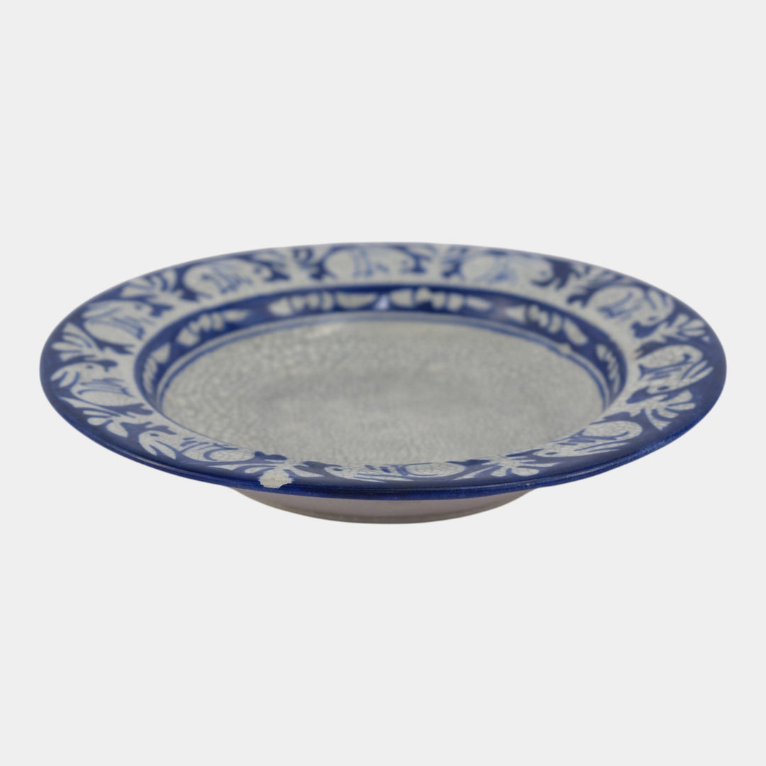 Dedham Pottery 1896-1928 Arts And Crafts Blue Rabbit Large Ceramic Serving Bowl - Just Art Pottery