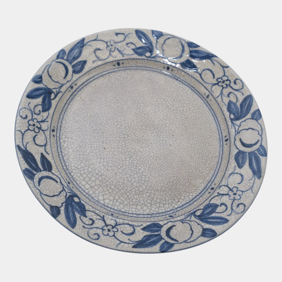 Dedham Pottery 1896-1928 Arts And Crafts Pottery Blue Horse Chestnut Plate - Just Art Pottery