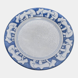 Dedham Pottery 1896-1928 Arts And Crafts Pottery Blue French Mushroom Plate - Just Art Pottery