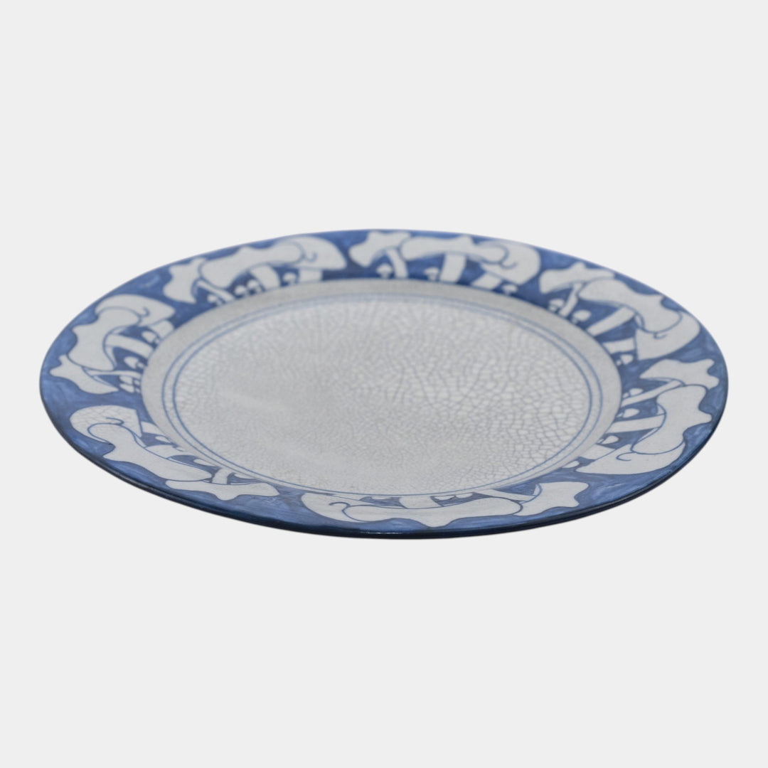 Dedham Pottery 1896-1928 Arts And Crafts Pottery Blue French Mushroom Plate - Just Art Pottery