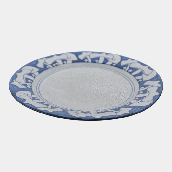 Dedham Pottery 1896-1928 Arts And Crafts Pottery Blue French Mushroom Plate - Just Art Pottery