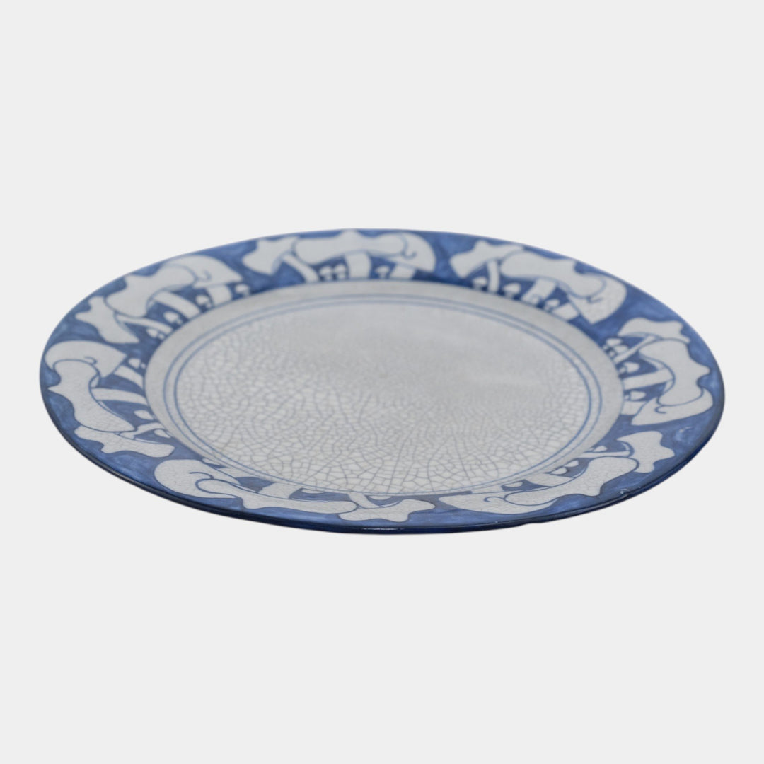Dedham Pottery 1896-1928 Arts And Crafts Pottery Blue French Mushroom Plate - Just Art Pottery