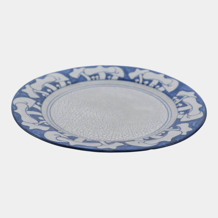 Dedham Pottery 1896-1928 Arts And Crafts Pottery Blue French Mushroom Plate - Just Art Pottery