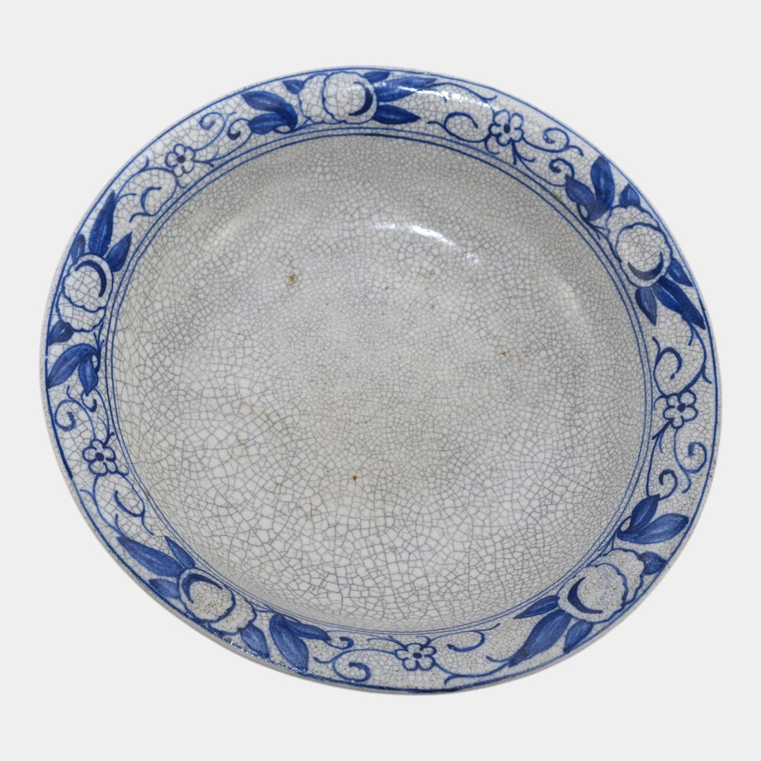 Dedham Pottery 1896-1928 Arts And Crafts Pottery Blue Horse Chestnut Serving Bowl - Just Art Pottery