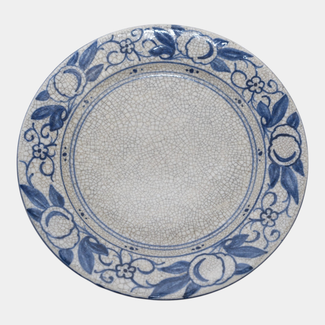Dedham Pottery 1896-1928 Arts And Crafts Pottery Blue Horse Chestnut Plate - Just Art Pottery