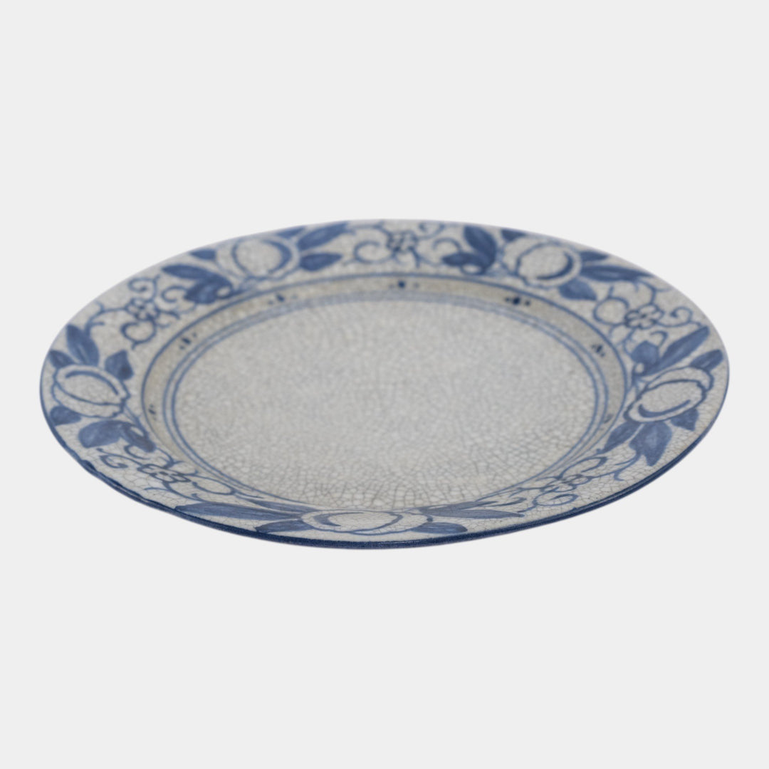 Dedham Pottery 1896-1928 Arts And Crafts Pottery Blue Horse Chestnut Plate - Just Art Pottery