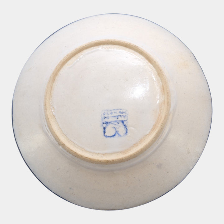 Dedham Pottery 1896-1928 Arts And Crafts Pottery Blue Luna Moth Ceramic Plate - Just Art Pottery