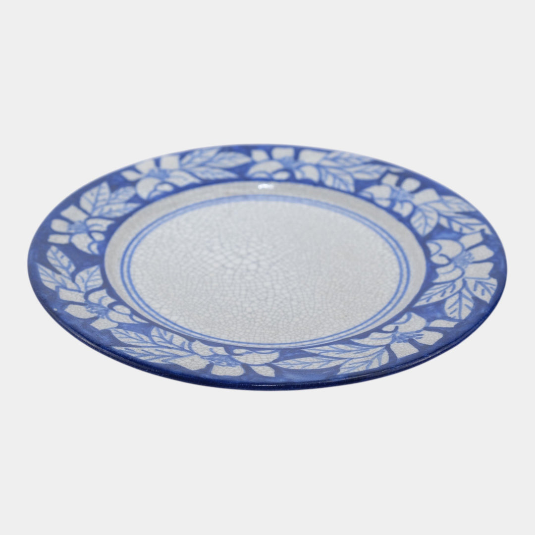 Dedham Pottery 1929-1943 Arts And Crafts Pottery Blue Floral Azalea Plate - Just Art Pottery