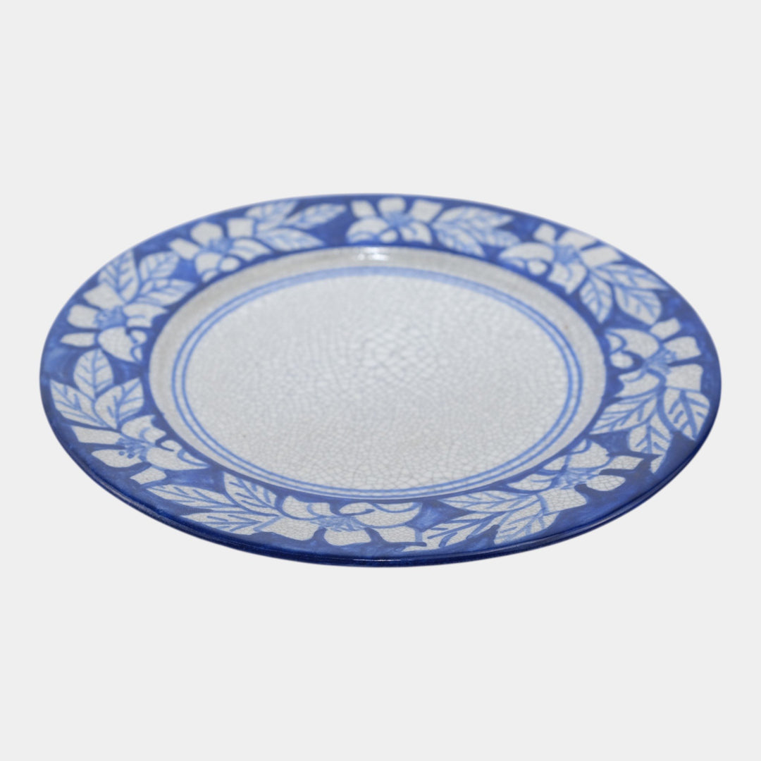 Dedham Pottery 1929-1943 Arts And Crafts Pottery Blue Floral Azalea Plate - Just Art Pottery