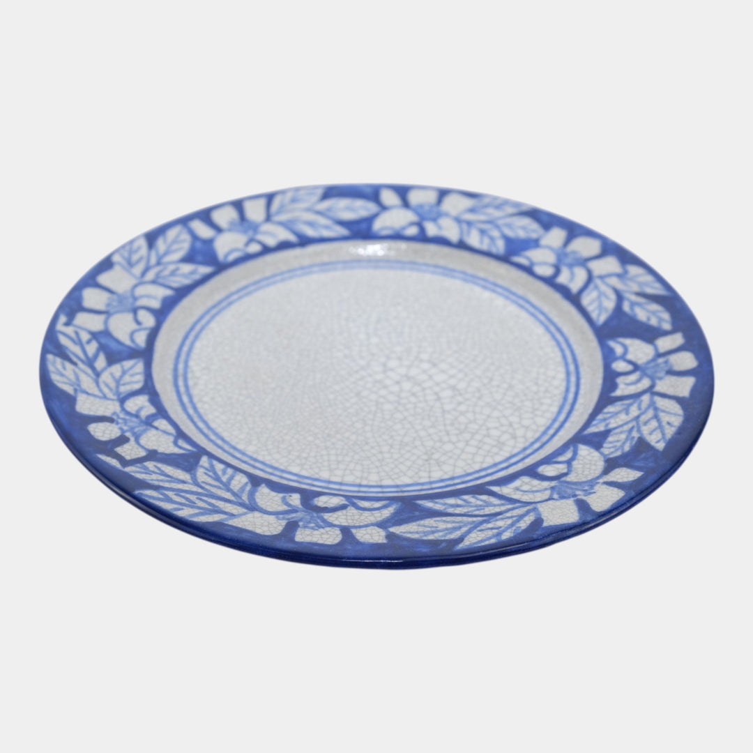Dedham Pottery 1929-1943 Arts And Crafts Pottery Blue Floral Azalea Plate - Just Art Pottery
