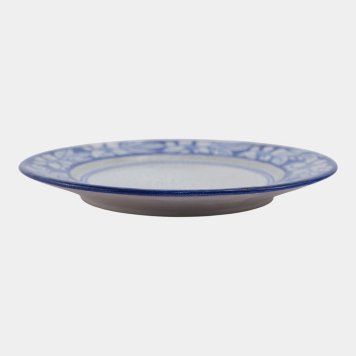 Dedham Pottery 1929-1943 Arts And Crafts Pottery Blue Floral Azalea Plate - Just Art Pottery