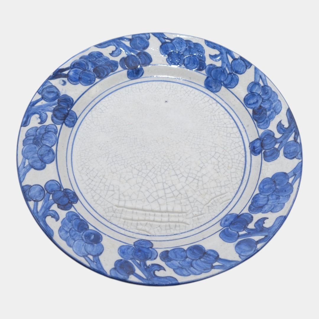 Dedham Pottery 1896-1928 Arts And Crafts Pottery Blue Grape Ceramic Plate - Just Art Pottery