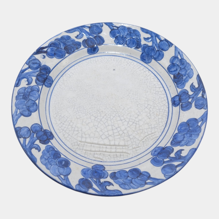 Dedham Pottery 1896-1928 Arts And Crafts Pottery Blue Grape Ceramic Plate - Just Art Pottery