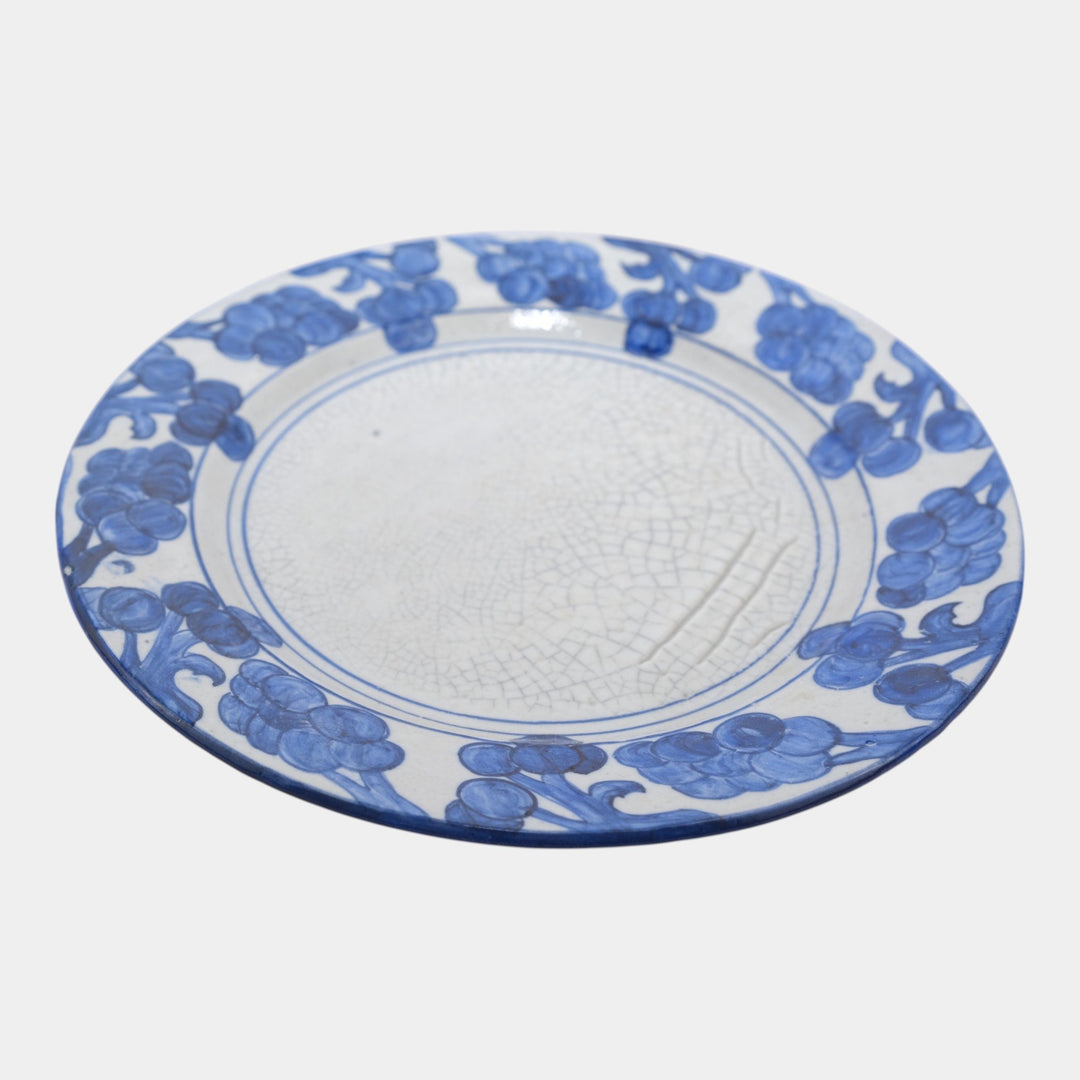 Dedham Pottery 1896-1928 Arts And Crafts Pottery Blue Grape Ceramic Plate - Just Art Pottery