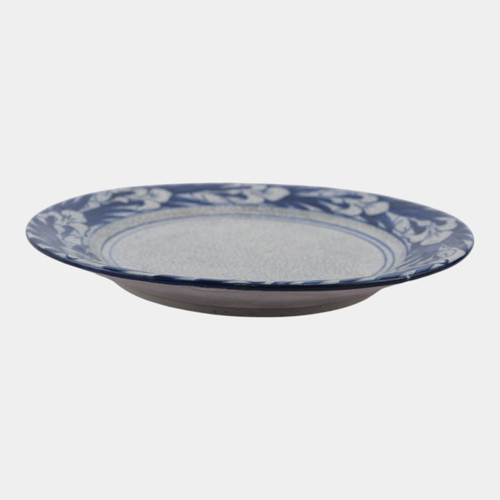 Dedham Pottery 1896-1928 Arts And Crafts Pottery Blue Floral Iris Ceramic Plate - Just Art Pottery