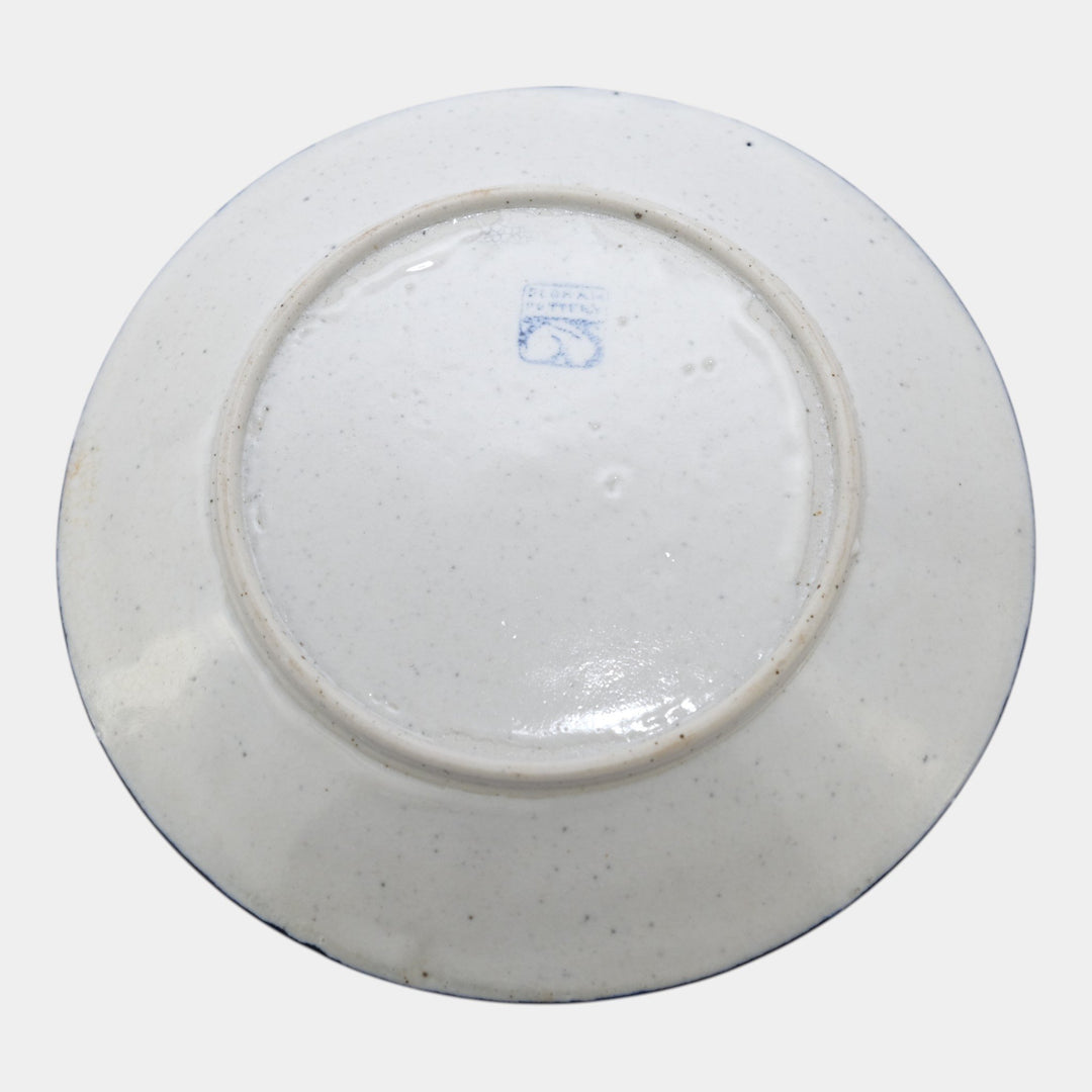 Dedham Pottery 1896-1928 Arts And Crafts Pottery Blue Floral Iris Ceramic Plate - Just Art Pottery