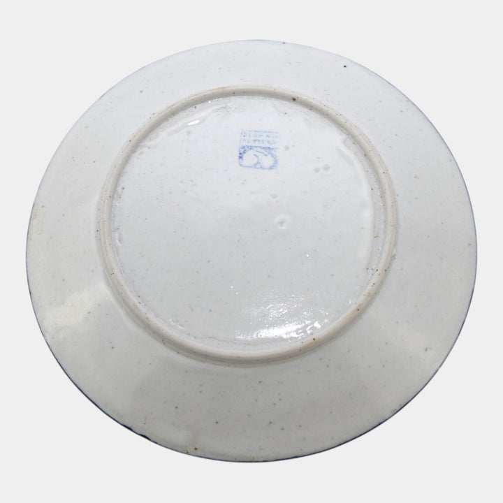 Dedham Pottery 1896-1928 Arts And Crafts Pottery Blue Floral Iris Ceramic Plate - Just Art Pottery