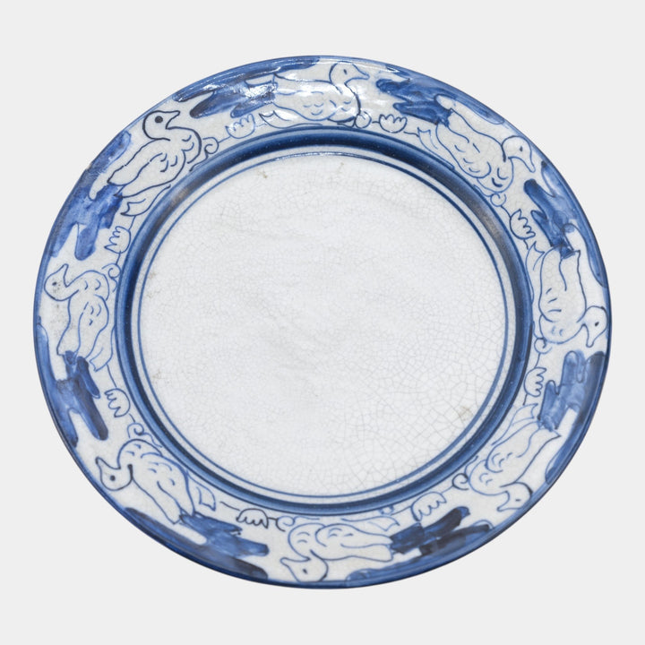 Dedham Pottery 1896-1928 Arts And Crafts Pottery Blue Duck Pattern Ceramic Plate - Just Art Pottery