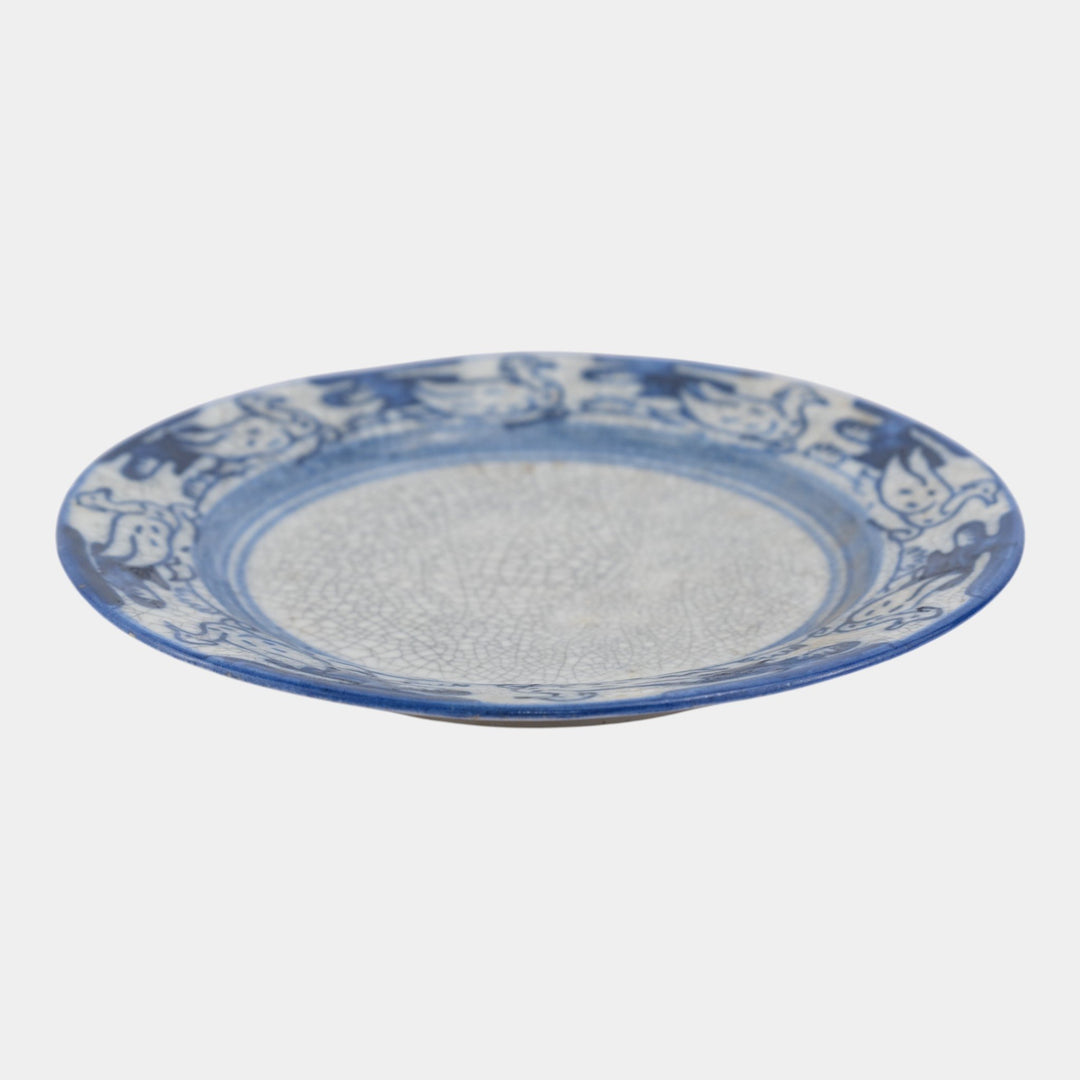 Chelsea Pottery 1895 Arts & Crafts Dedham Pottery Blue Tufted Duck Ceramic Plate - Just Art Pottery