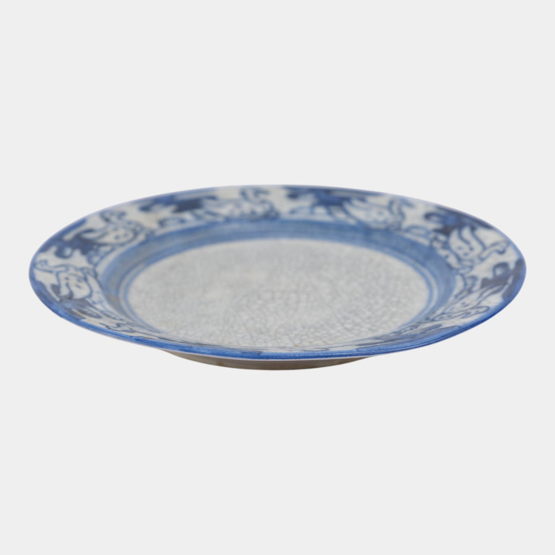 Chelsea Pottery 1895 Arts & Crafts Dedham Pottery Blue Tufted Duck Ceramic Plate - Just Art Pottery