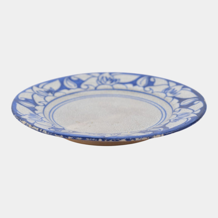 Dedham Pottery 1896-1928 Arts And Crafts Pottery Blue Magnolia Bread Plate - Just Art Pottery