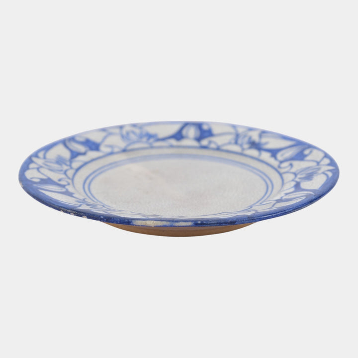 Dedham Pottery 1896-1928 Arts And Crafts Pottery Blue Magnolia Bread Plate - Just Art Pottery