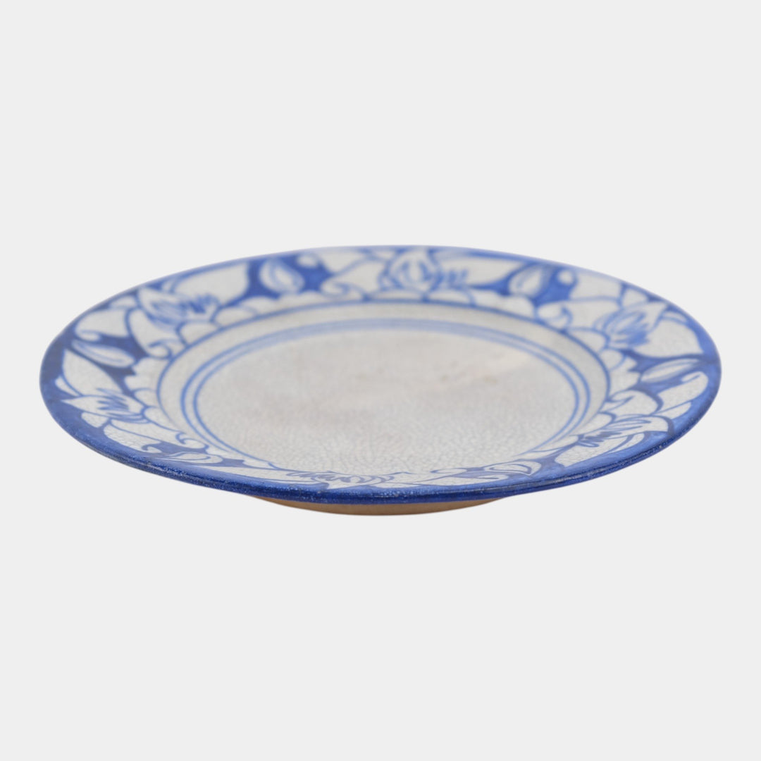 Dedham Pottery 1896-1928 Arts And Crafts Pottery Blue Magnolia Bread Plate - Just Art Pottery