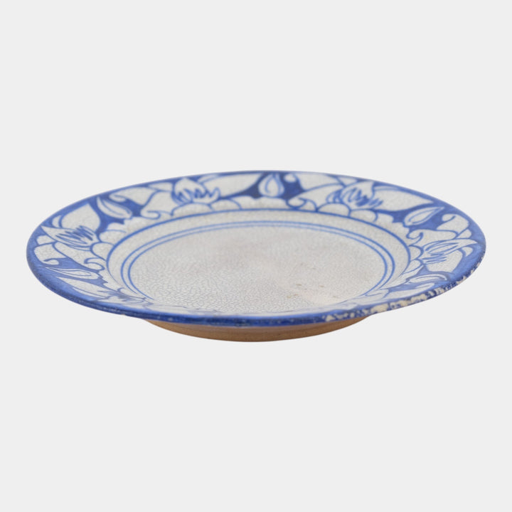 Dedham Pottery 1896-1928 Arts And Crafts Pottery Blue Magnolia Bread Plate - Just Art Pottery
