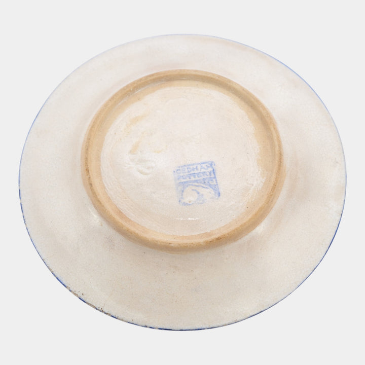 Dedham Pottery 1896-1928 Arts And Crafts Pottery Blue Magnolia Bread Plate - Just Art Pottery