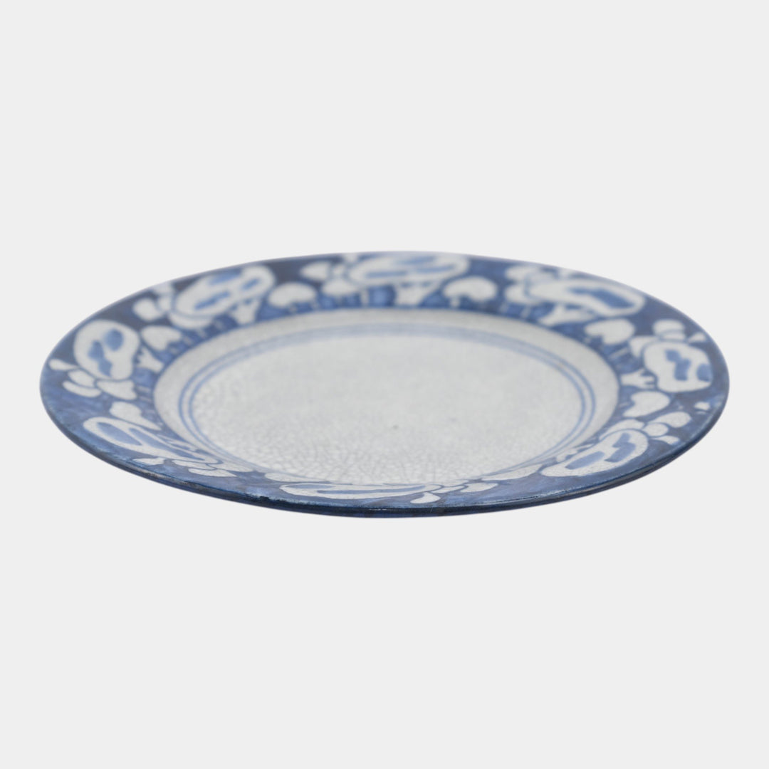 Dedham Pottery 1896-1928 Arts And Crafts Pottery Blue Snowtree Bread Plate - Just Art Pottery