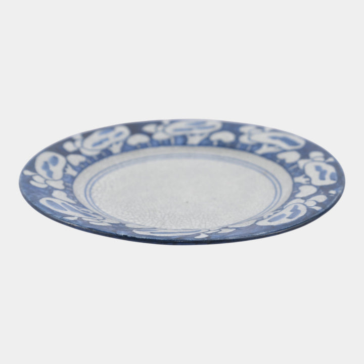 Dedham Pottery 1896-1928 Arts And Crafts Pottery Blue Snowtree Bread Plate - Just Art Pottery