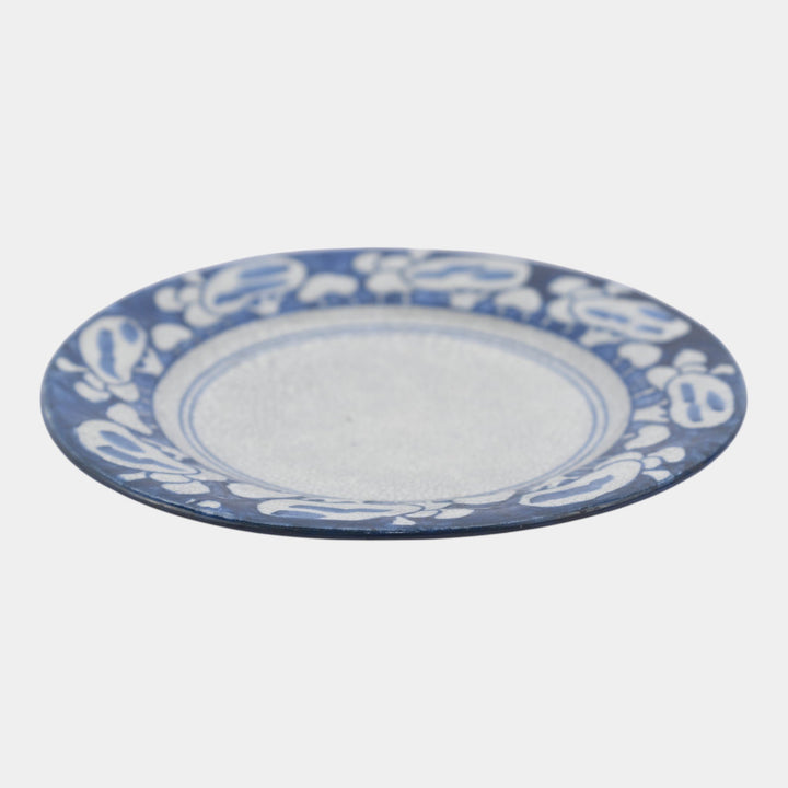 Dedham Pottery 1896-1928 Arts And Crafts Pottery Blue Snowtree Bread Plate - Just Art Pottery