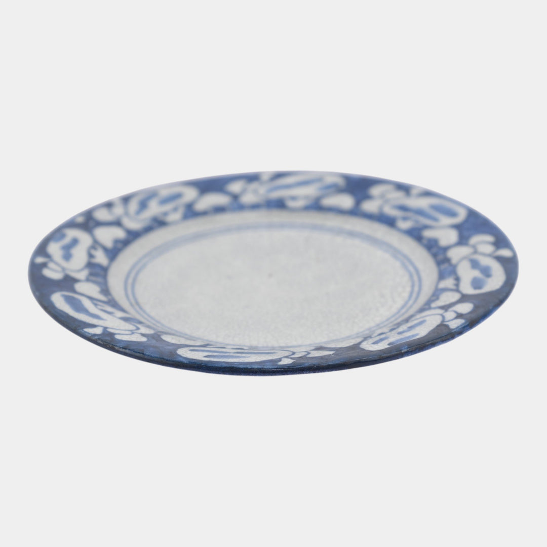 Dedham Pottery 1896-1928 Arts And Crafts Pottery Blue Snowtree Bread Plate - Just Art Pottery