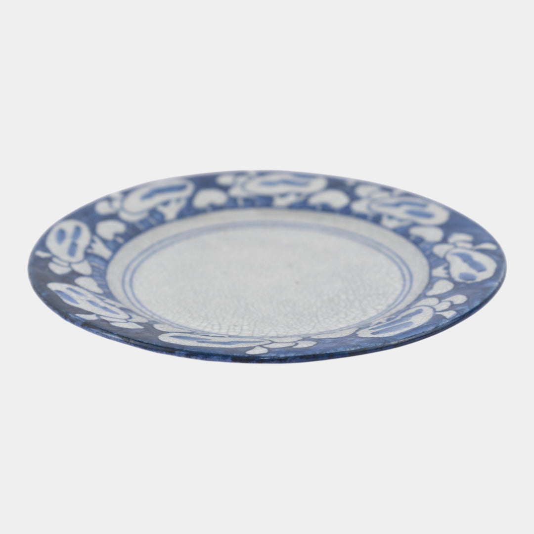 Dedham Pottery 1896-1928 Arts And Crafts Pottery Blue Snowtree Bread Plate - Just Art Pottery