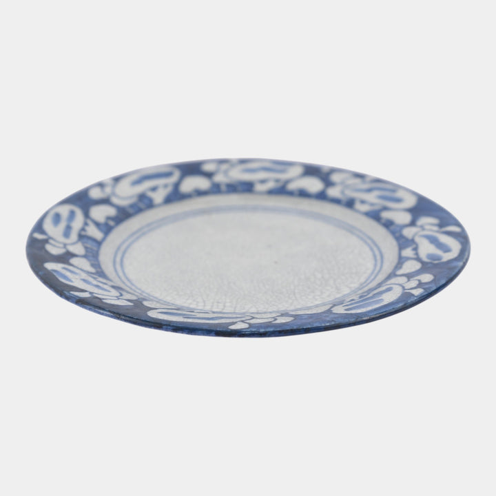 Dedham Pottery 1896-1928 Arts And Crafts Pottery Blue Snowtree Bread Plate - Just Art Pottery