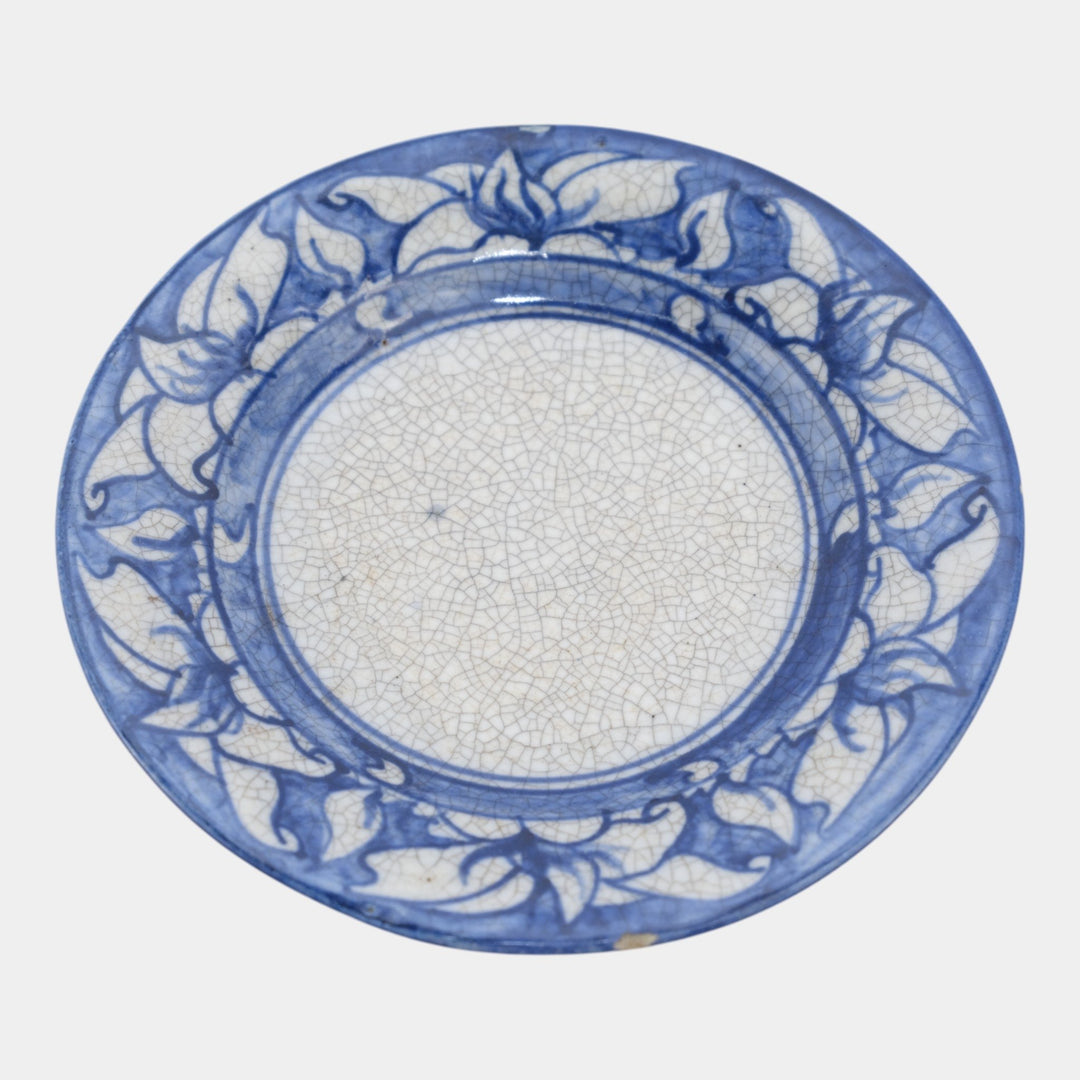 Dedham Pottery 1896-1928 Arts And Crafts Pottery Blue Floral Magnolia Plate - Just Art Pottery