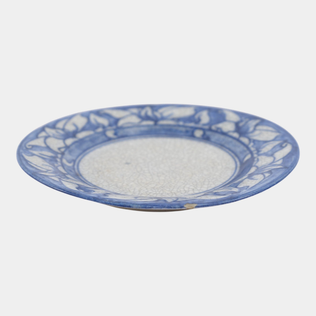 Dedham Pottery 1896-1928 Arts And Crafts Pottery Blue Floral Magnolia Plate - Just Art Pottery