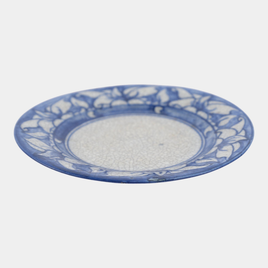 Dedham Pottery 1896-1928 Arts And Crafts Pottery Blue Floral Magnolia Plate - Just Art Pottery