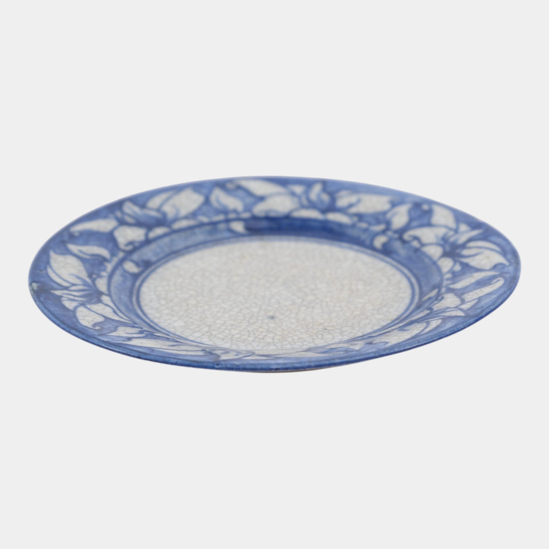 Dedham Pottery 1896-1928 Arts And Crafts Pottery Blue Floral Magnolia Plate - Just Art Pottery