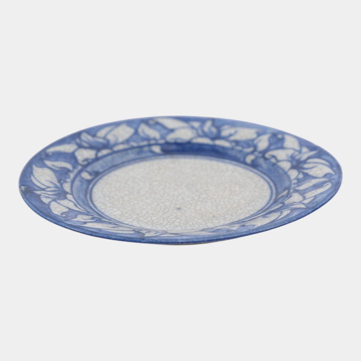 Dedham Pottery 1896-1928 Arts And Crafts Pottery Blue Floral Magnolia Plate - Just Art Pottery